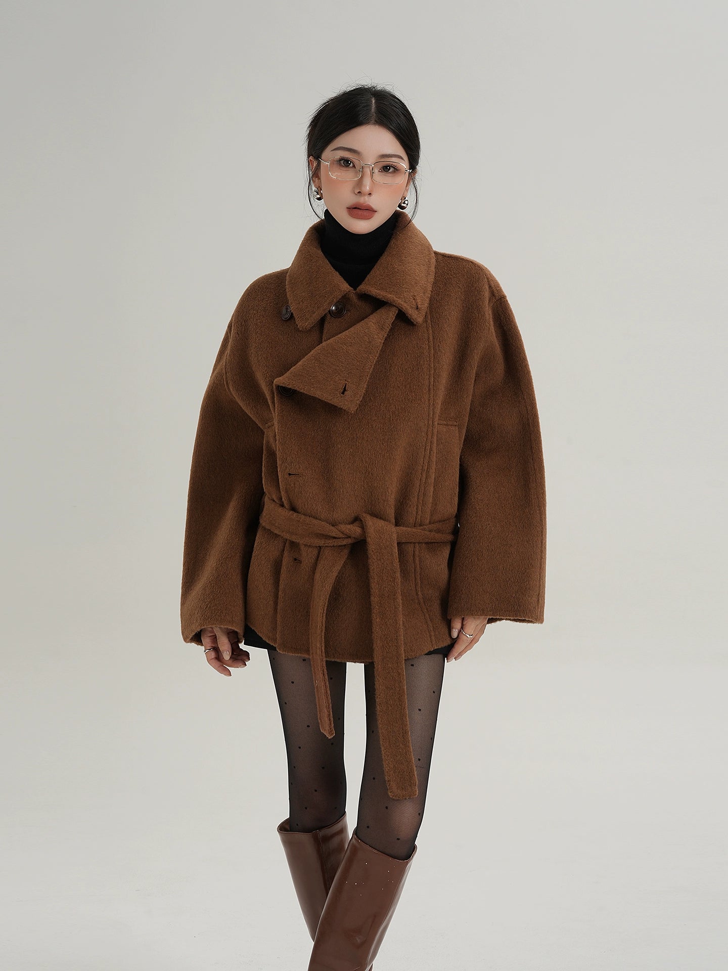 Stand Collar Wool Trench Coat SRS0376