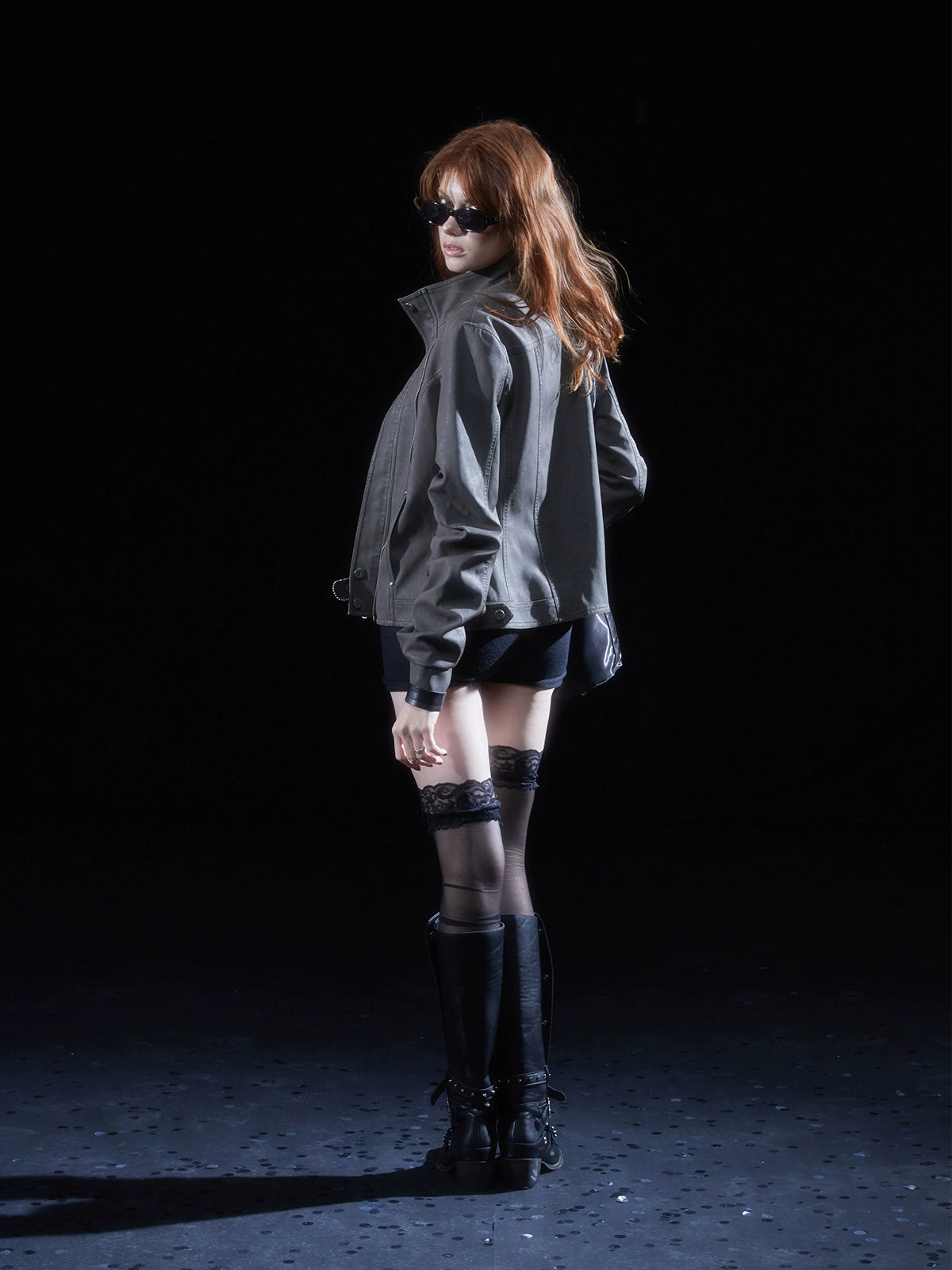 Double Zip Stand Collar Jacket WAT0004