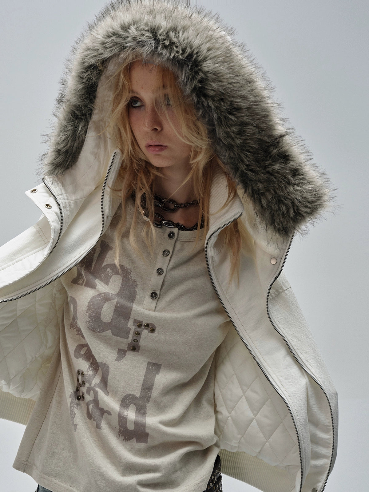 Fur Collar Double Placket Jacket WAT0007