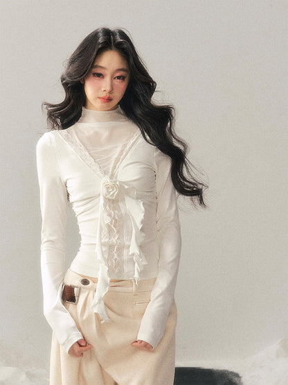 Rose Frill Lace Top LAS0057