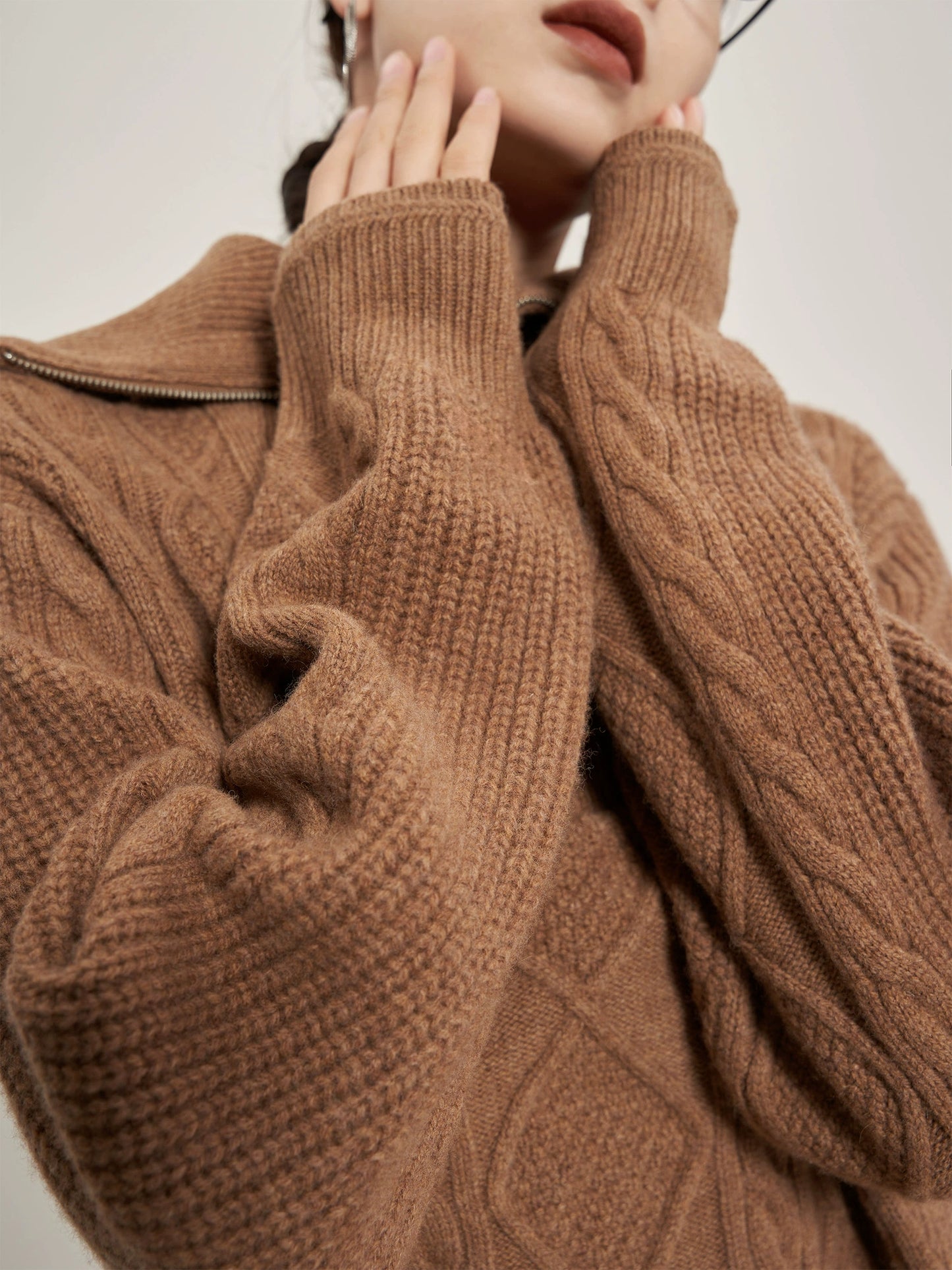 Cable Half-Zip Knit Dress SUY0015