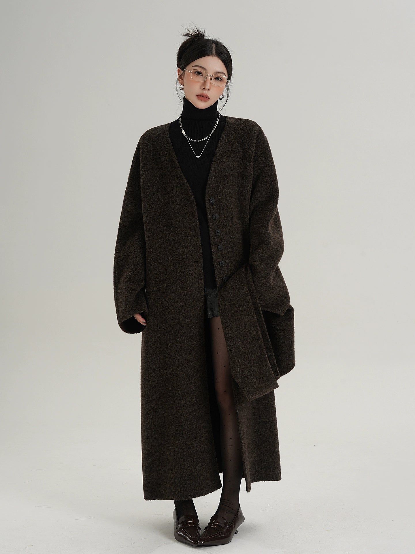 Scarf Long Wool Coat SRS0408