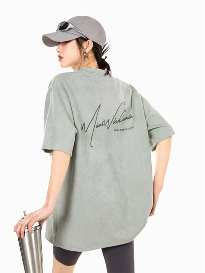 Letter Embroidery Short Sleeve T-Shirt ICM0034