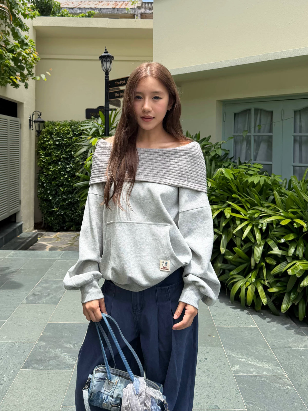 Off-Shoulder Sweatshirt Hoodie CYE0105
