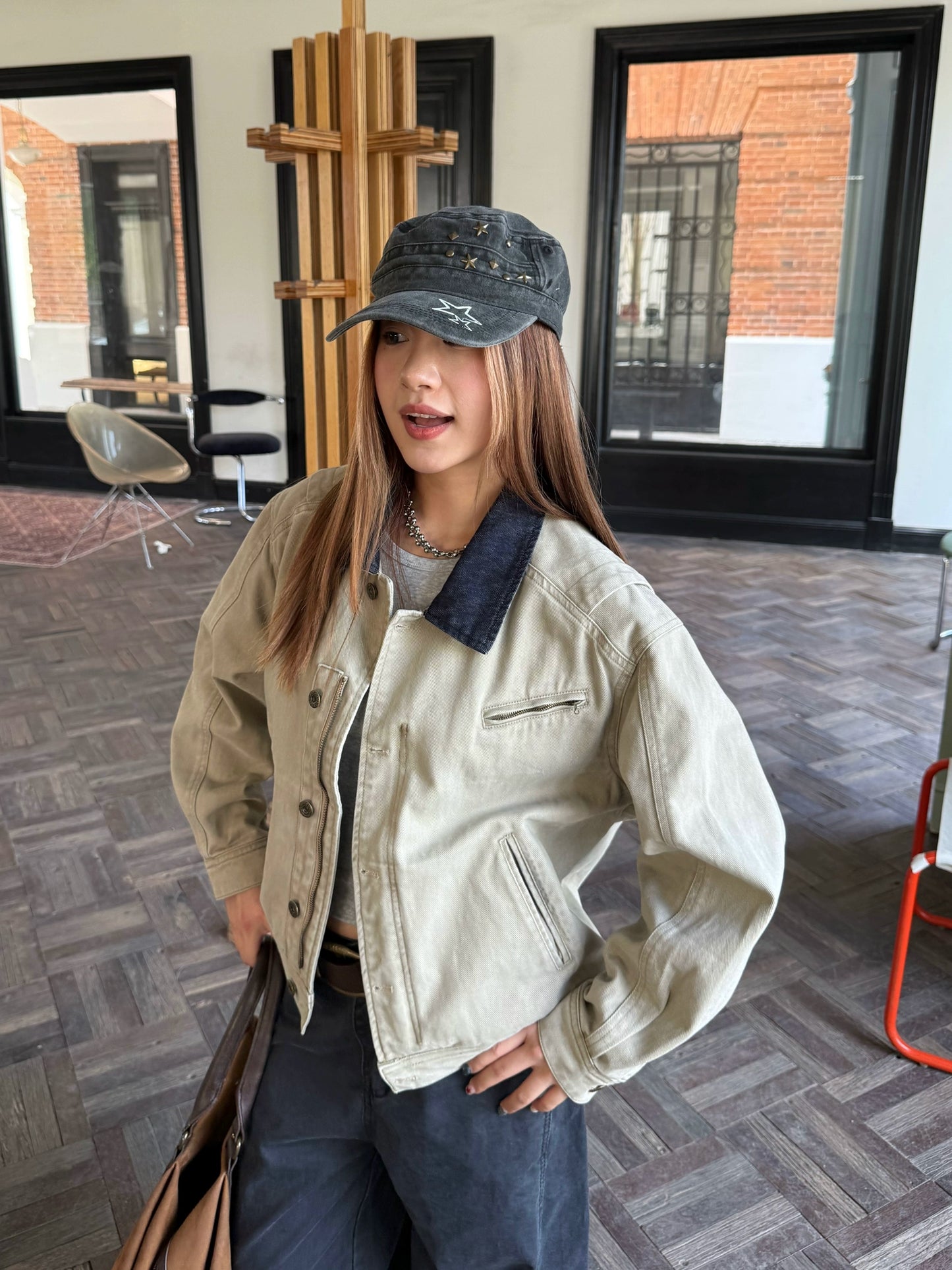 Denim Collar Work Jacket CYE0062