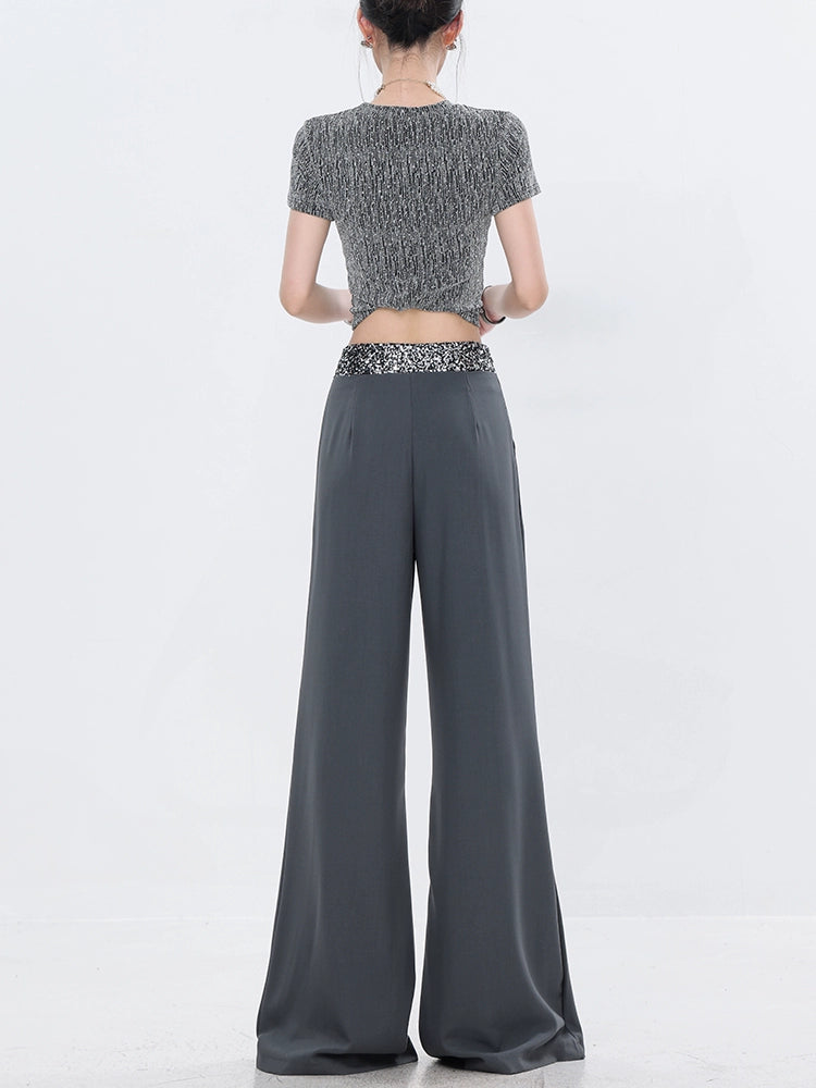 High Waist Sequin Flare Pants ABW0014