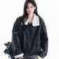 Stand Collar Faux Leather Jacket WLS0015