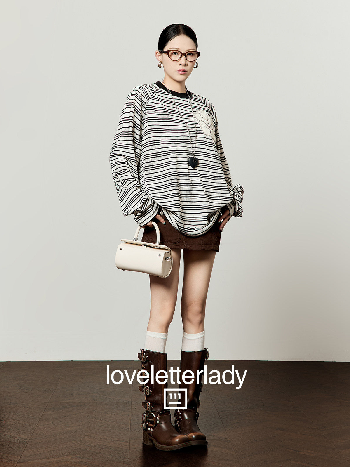 White Striped Long-Sleeve T-Shirt LLA0656