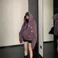 Patch Embroidered Distressed Hoodie  YLS1047