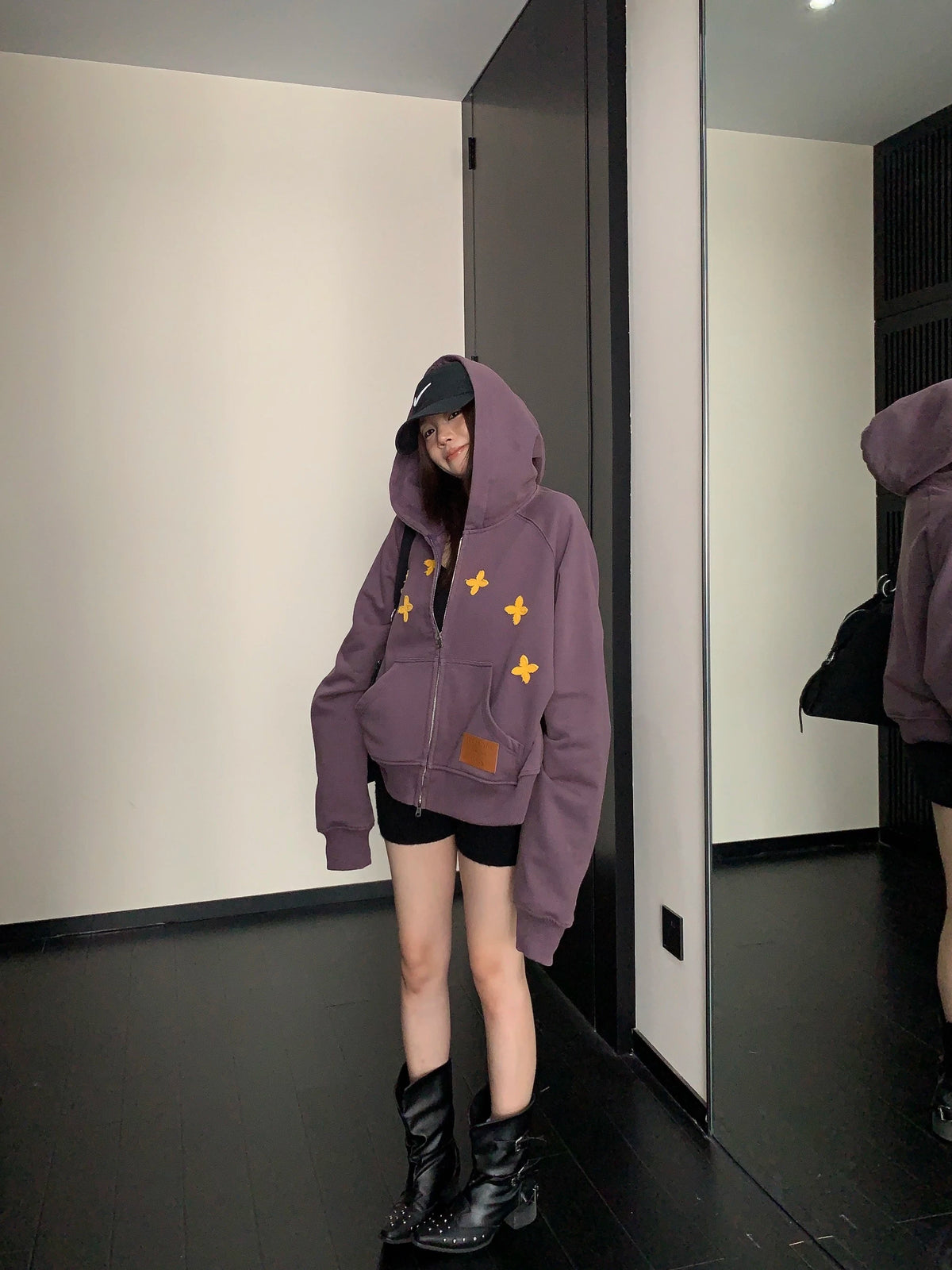 Patch Embroidered Distressed Hoodie  YLS1047