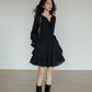 Round Neck Linen Long Sleeve Dress VAS0152