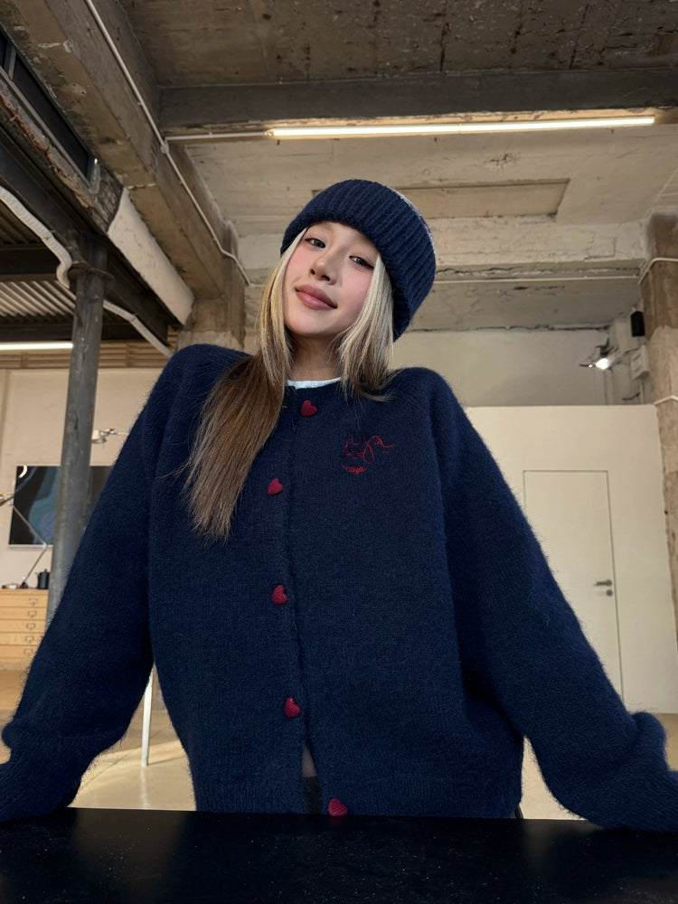Heart Button Knit Cardigan CYE0002