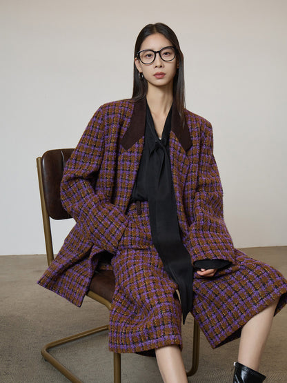 Tweed Plaid Blazer / Half Pants SUY0018