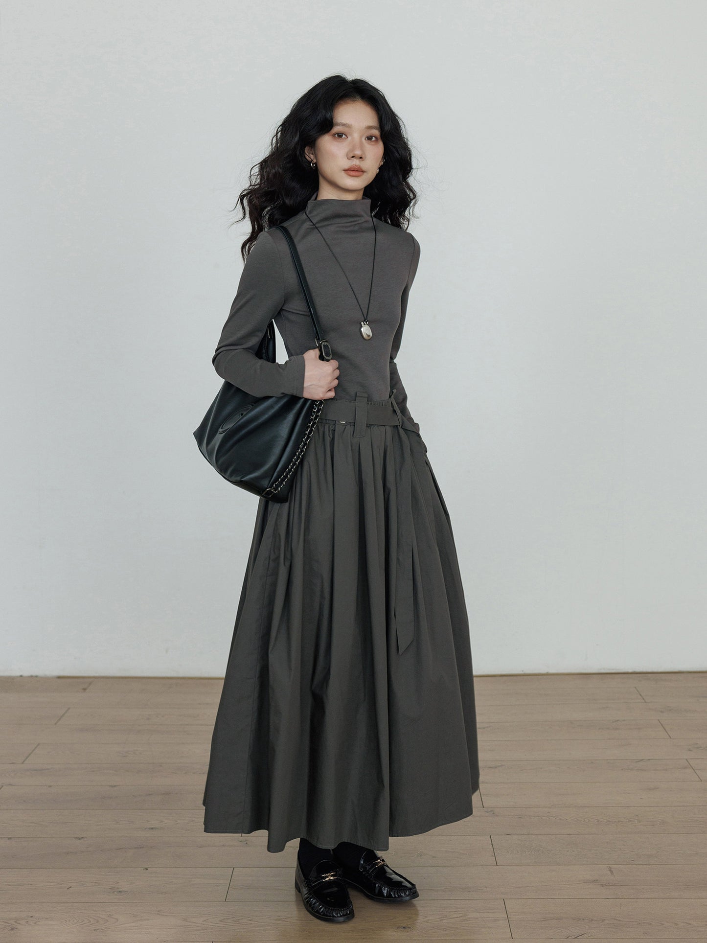 Half-Turtleneck Long Dress VAS0185