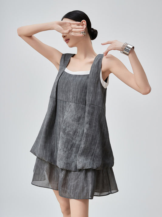 Square Balloon Mini Dress FER0252
