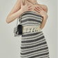 Striped Tube Top / Back Slit Long Skirt LLA0115