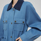 Blue Turn Collar Jacket / Work Skirt FER0376