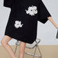 Flower Motif Oversized T-Shirt Dress FER0254
