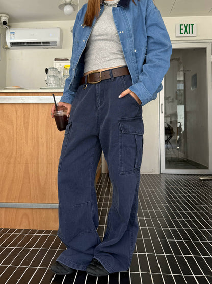 Wide Denim Cargo Pants CYE0052