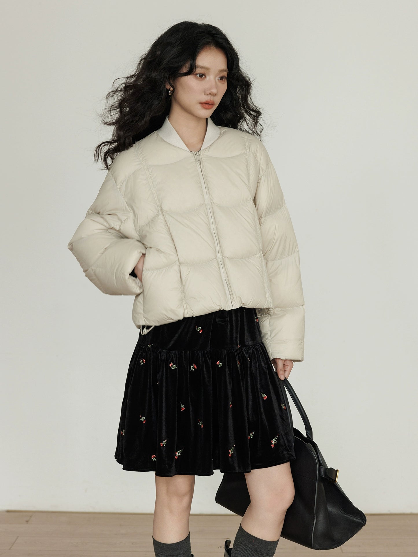 Crew Neck Short Puff Jacket VAS0176