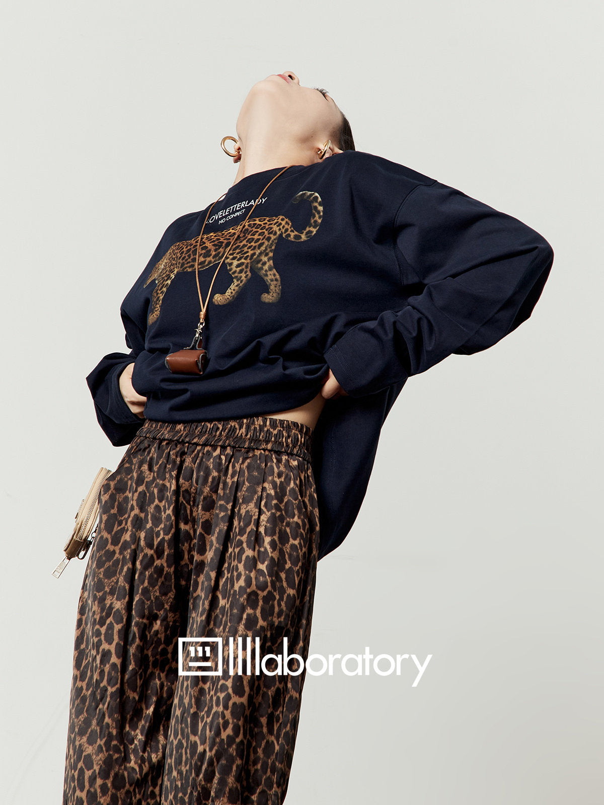 Leopard Print Long Sleeve / Leopard Print Wide Pants LLA0597