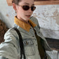 Color-Block Lapel Denim Jacket WWP0002