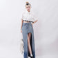 Open Cut Long Denim Skirt RHP0013