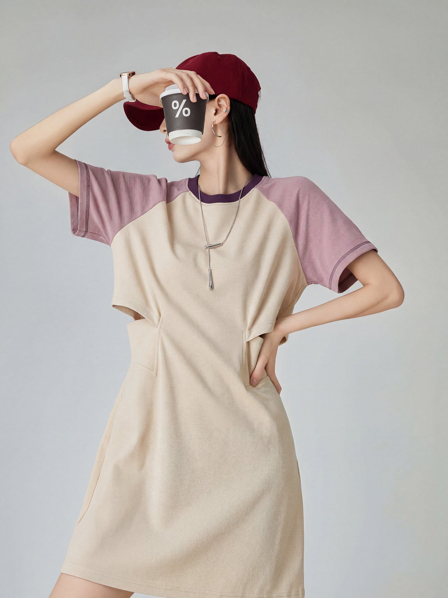 Waist Cut-Out T-Shirt Dress FER0267