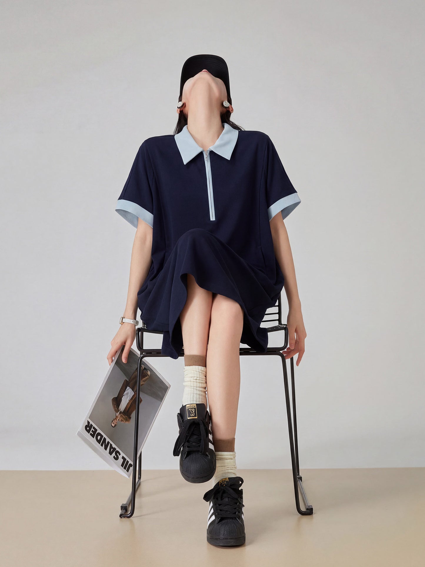 Polo Collar Short Sleeve Dress FER0208