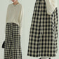 Plaid Linen Wide Pants EPR0003