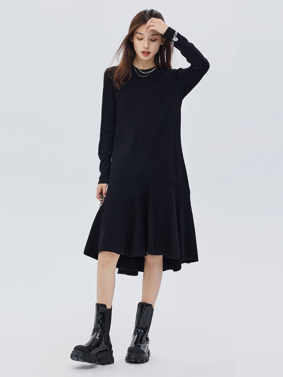 Flare Design Long-Sleeve Dress SHN0057