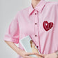 Heart Embroidery Short-Sleeve Shirt FER0176