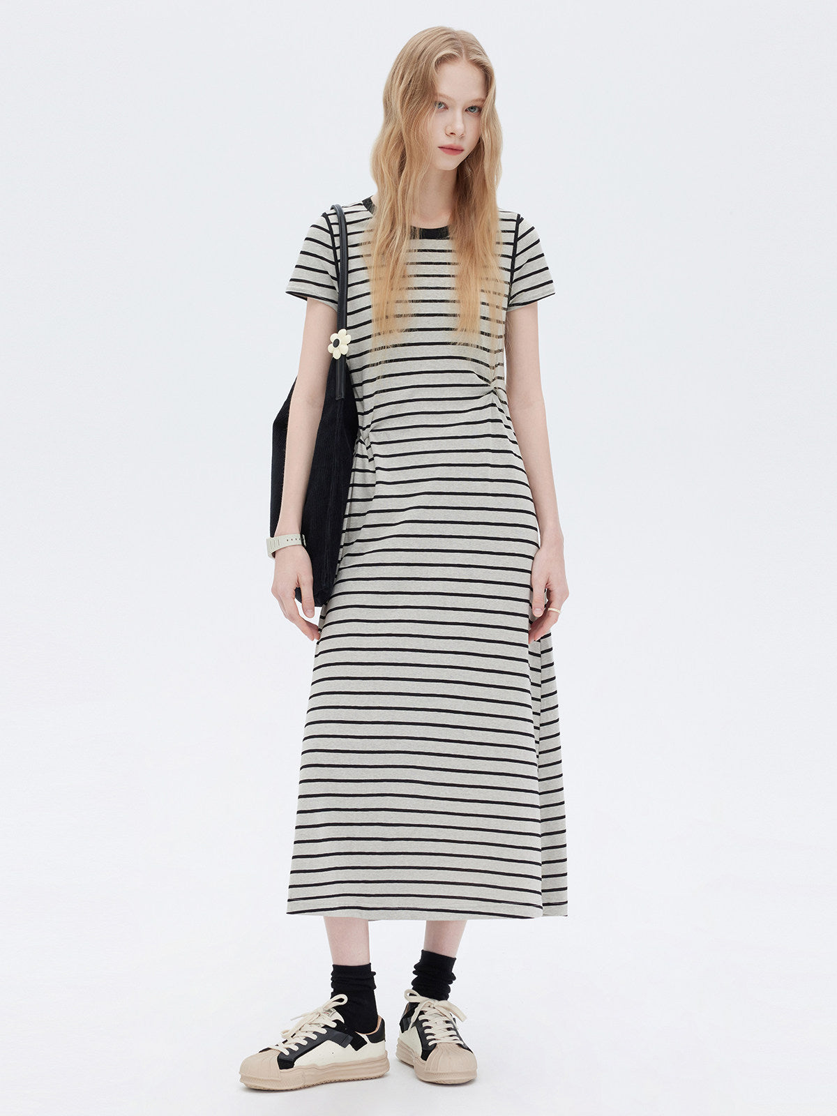 Border Slim Fit Long Dress SHN0001