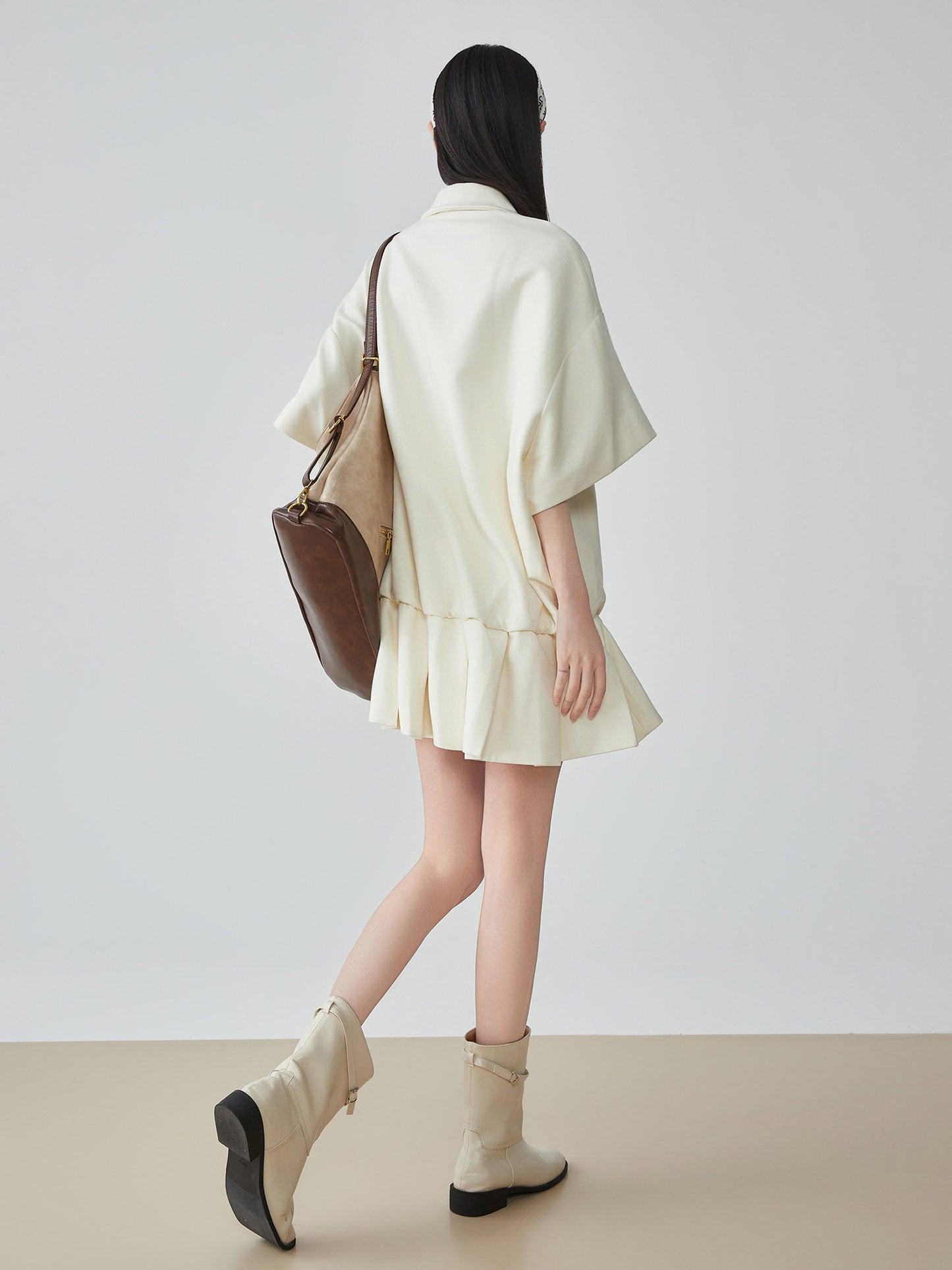 Bow Shape Pleated Dress FER0091