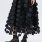 Patch Embroidered Flared Mesh Skirt SHN0003