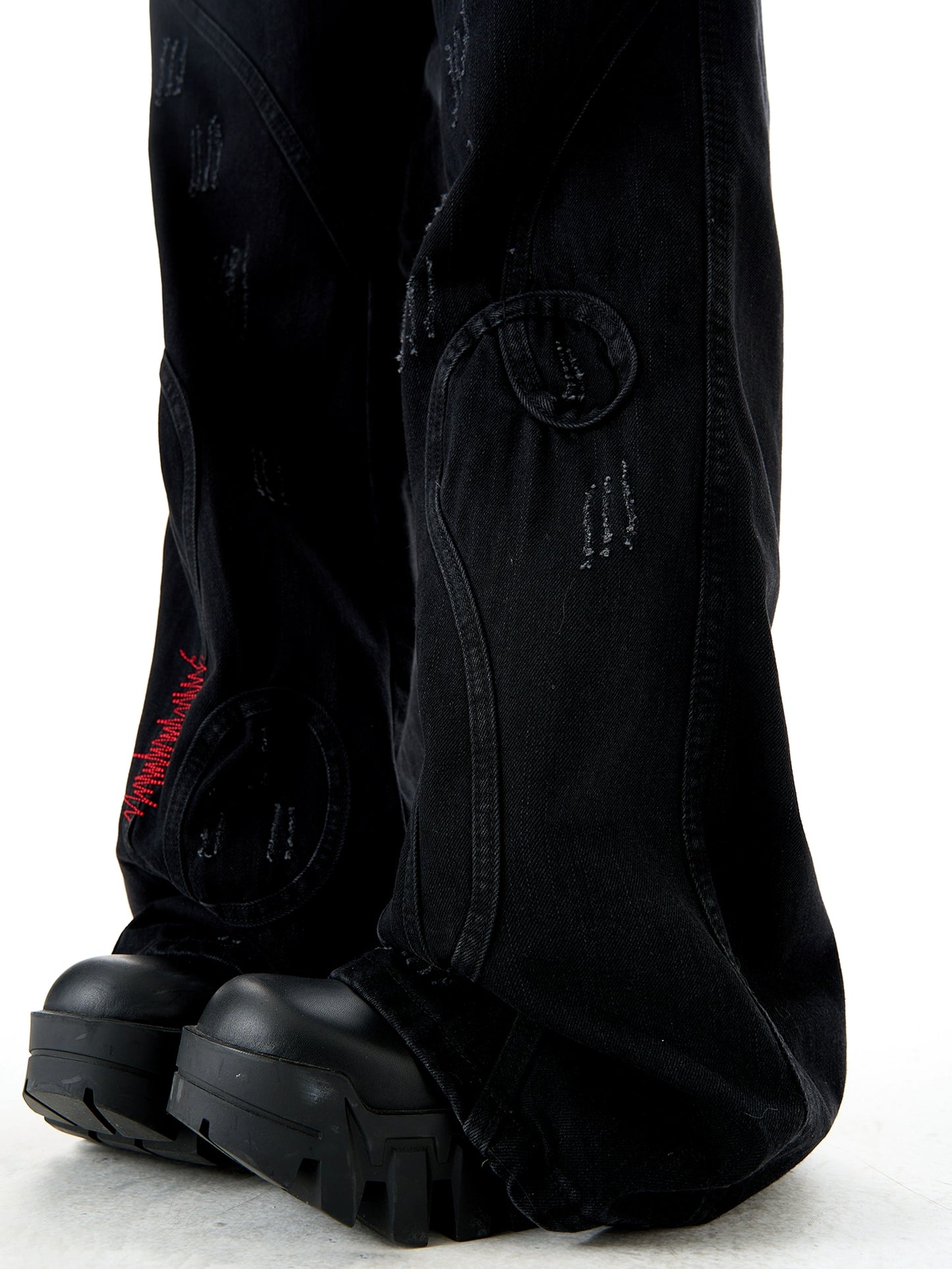 Retro Patchwork Flared Jeans MAD0002