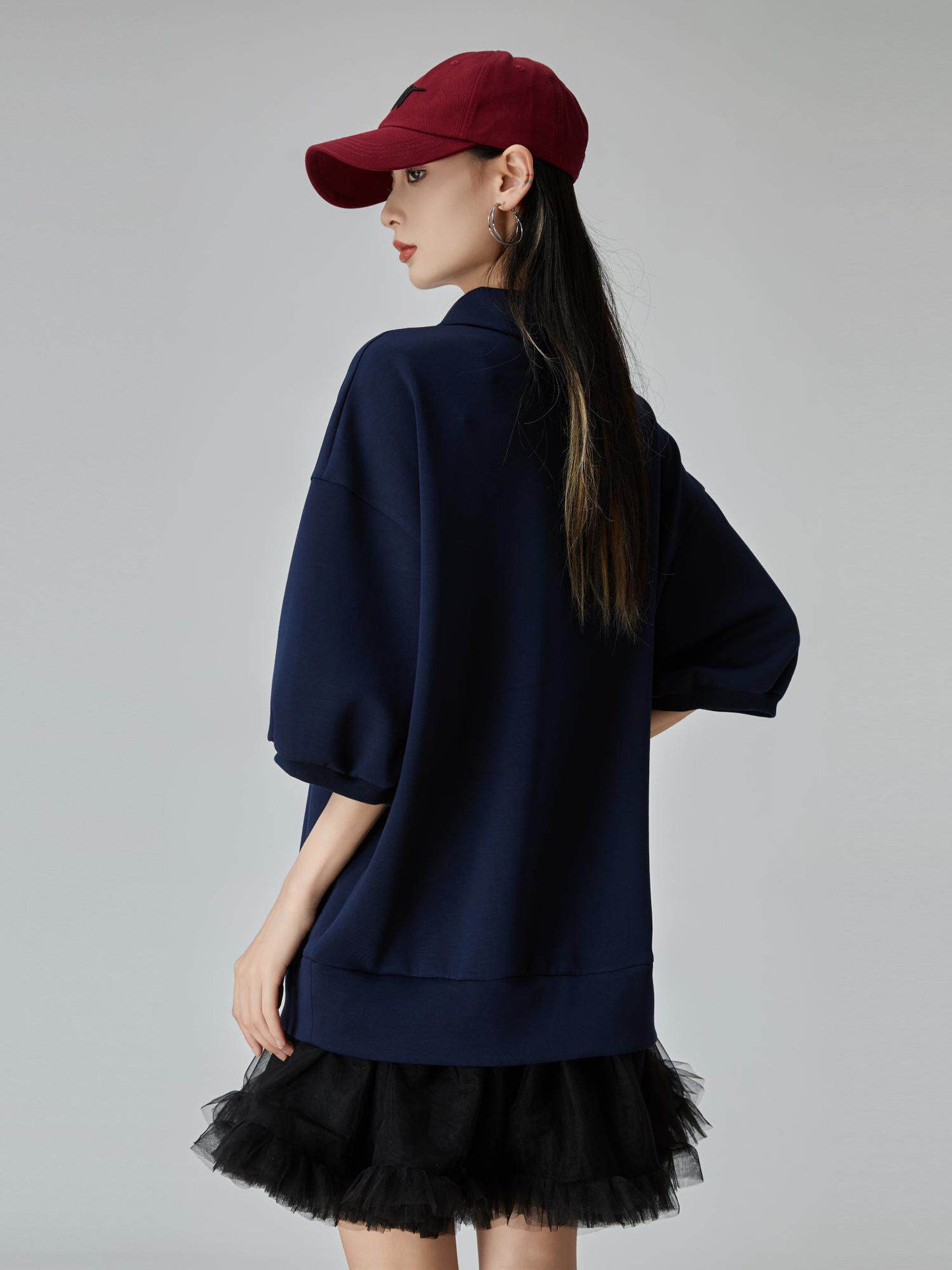 Mixed Material Docking Mini Dress FER0114