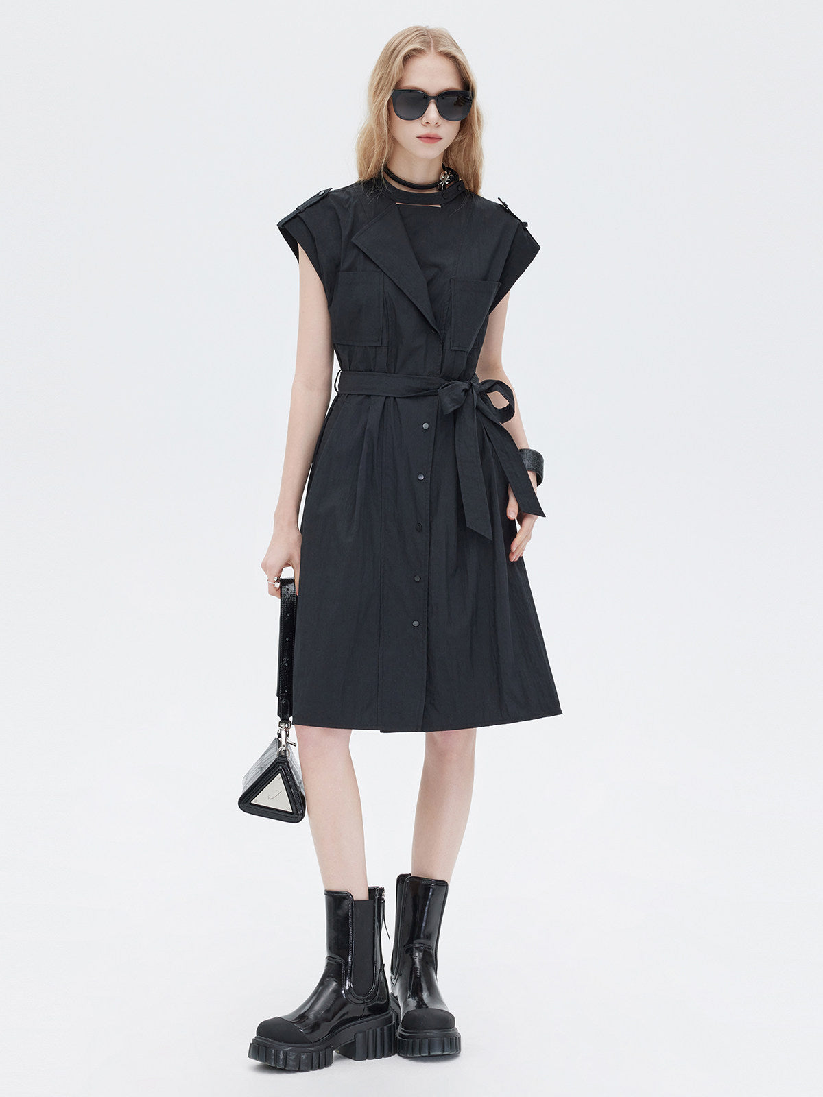 Trench Coat-Style Shirt Dress SHN0055