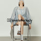 V-Neck Blue Striped Tops / Loose Shorts LLA0247