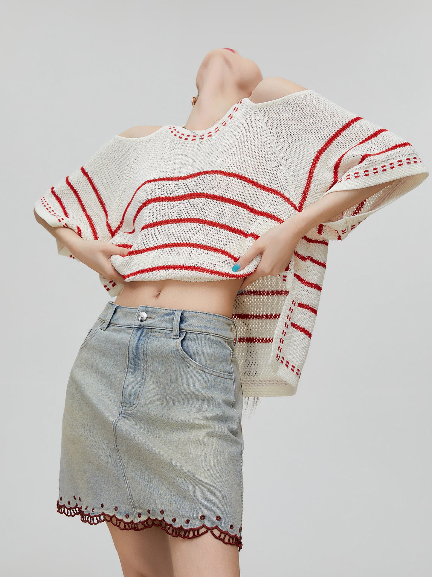 Open-Shoulder Summer Knit FER0268