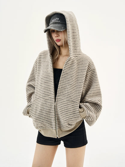 Thin Striped Zip-Up Hoodie MAD0005