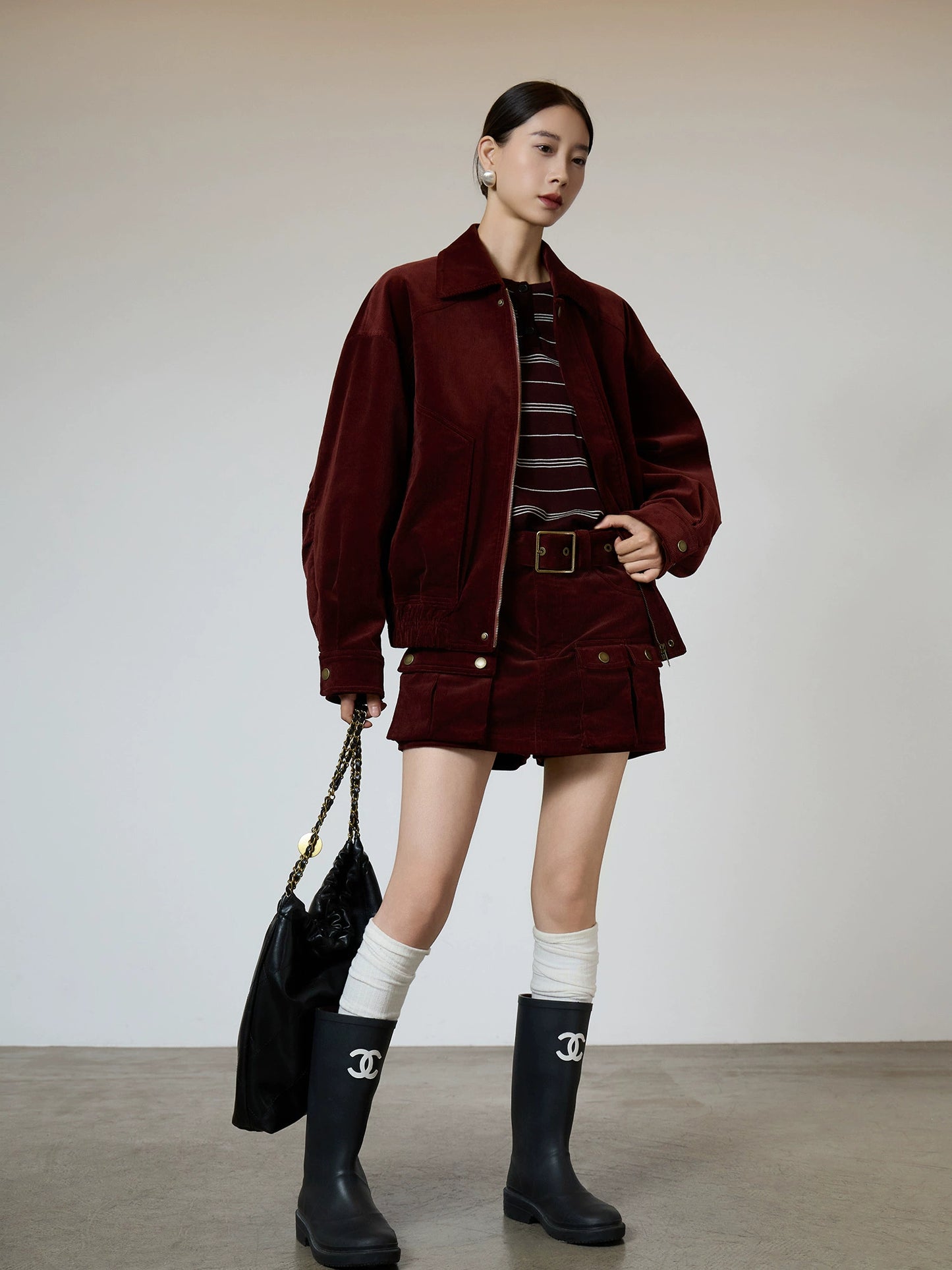 Retro Corduroy Jacket / Mini Skirt SUY0007