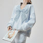 Lace Ribbon Long-Sleeve Top / Shorts FER0043