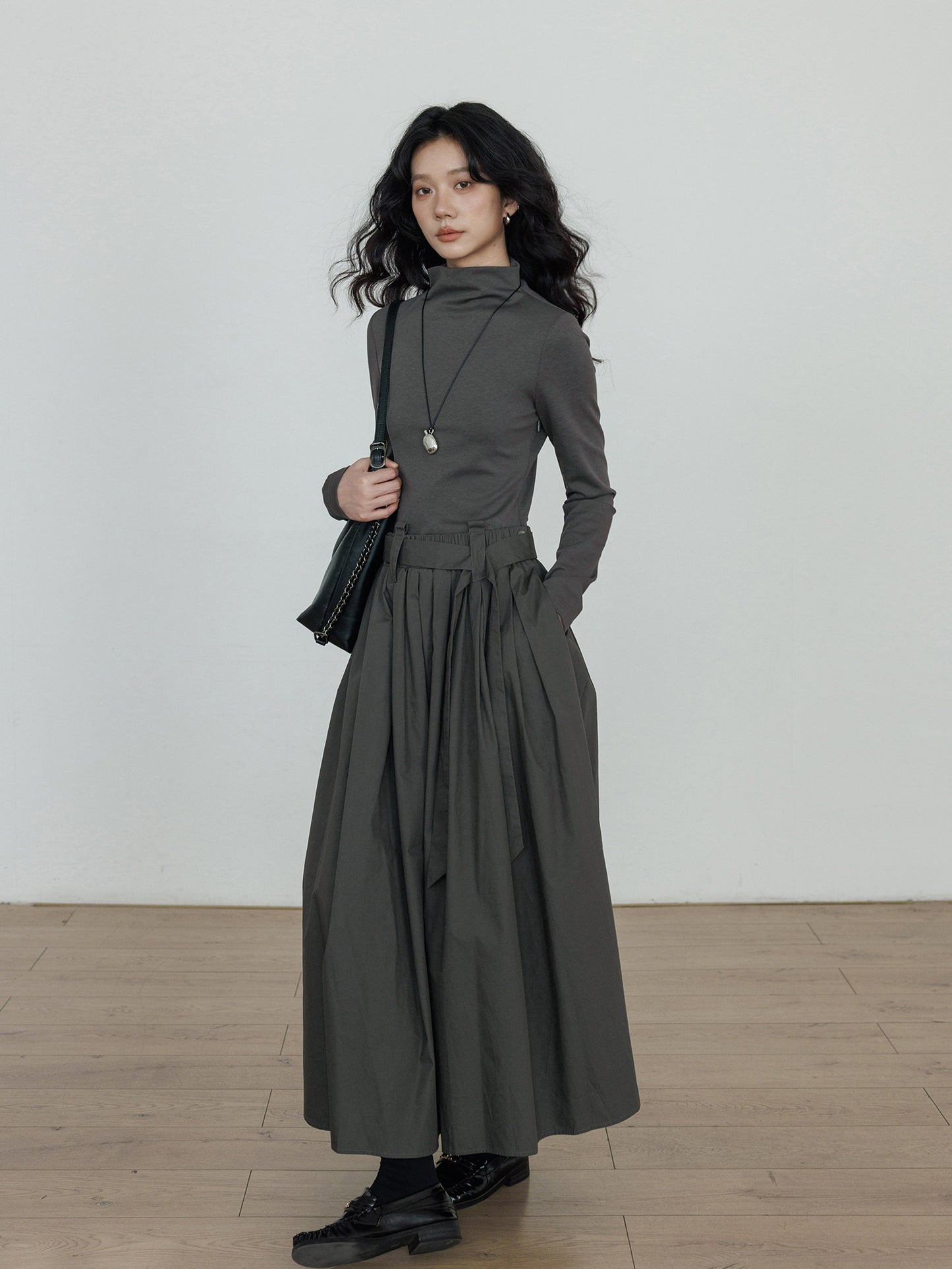 Half-Turtleneck Long Dress VAS0185