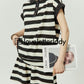 French Sleeve Striped Polo Shirt / Shorts LLA0245