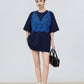 Flower Lace Docking Short-Sleeve T-Shirt FER0325