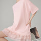 Pink Lace Docking T-Shirt Dress FER0212