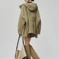 Wind Hooded Trench Coat / High-Waist Shorts FER0036