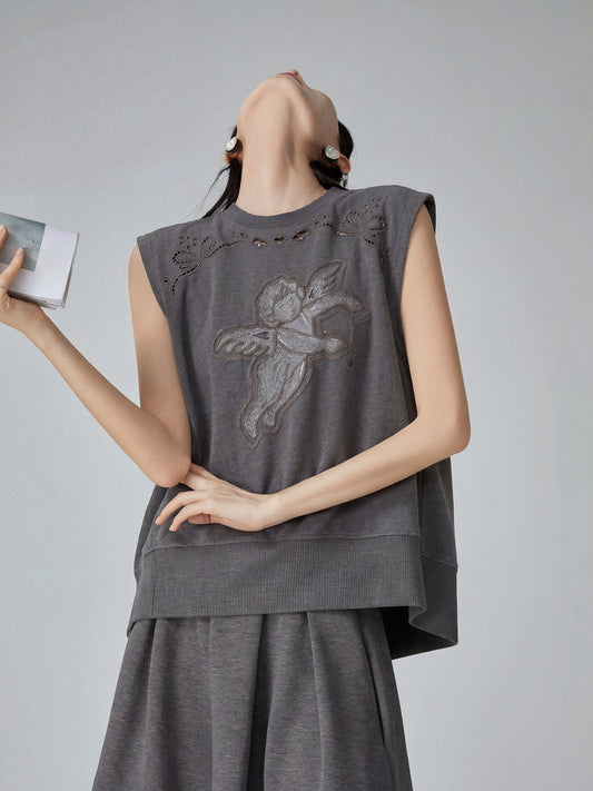 Angel Print Sleeveless Top / Mini Skirt FER0321