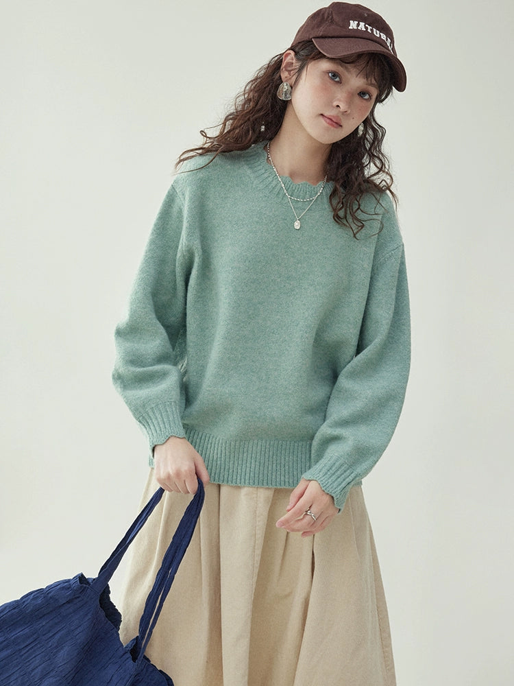 Lace Collar Long-Sleeve Top AMU0046